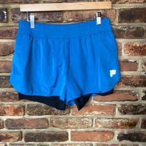 Fila Teal Blue Bike Shorts Lined Athletic Pull-On Shorts Women's Size Medium
